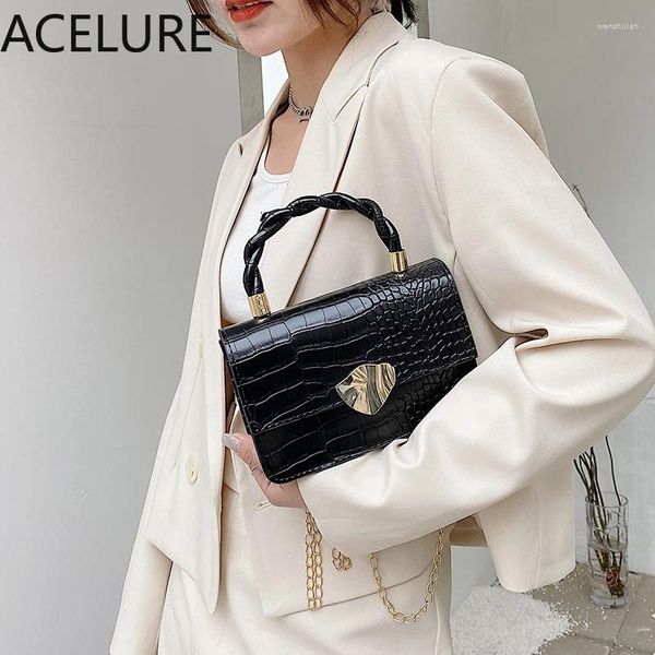 Umhängetaschen Acelure Feste Farbe Alligator PU Leder kleiner Crossbody für Frauen elegante Damen Einkaufsfeier Hochzeit Geld