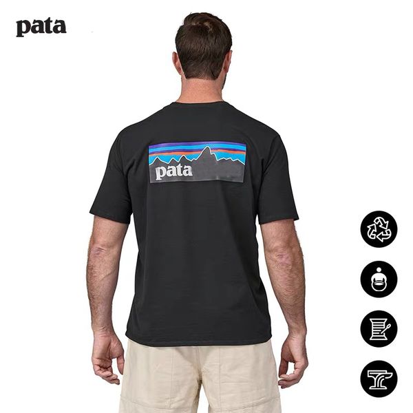 Patgoin T-Shirts für Männer Herren Designer T-Shirts Luxus Trendy Brand Classic Mountain Print Waves Baumwolldruck Kurzarm T-Shirt Größe M-XXL