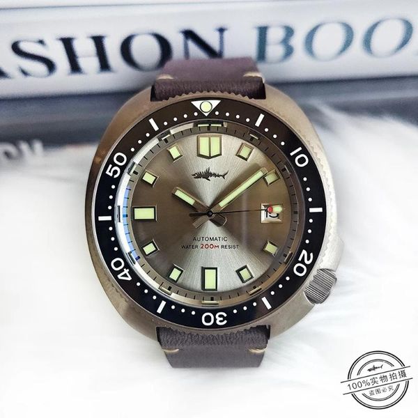 Orologi da polso heimdallr negozio ufficiale in titanio tonno tonno abalone business automatico waterra impermeabile orologio super luminoso c3 bagliore