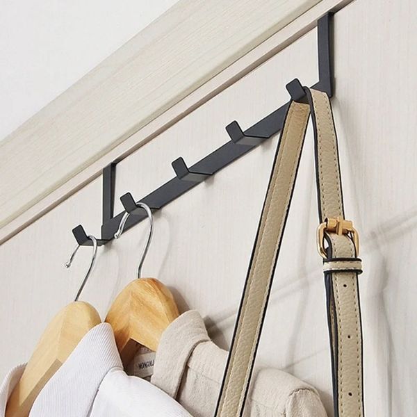 Haken über der Tür 5 Haken Heimatbad Organizer Rack Rack Mantel Hut Handtuch Wohnzimmer Küchenzubehörhalter Halter