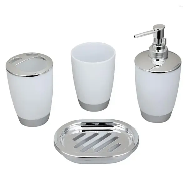 Badezubehör Set 4pcs Badezimmerspender liefert Zahnbürstenhalter Tasse Toilettenseife Waschung Praktische Lagern