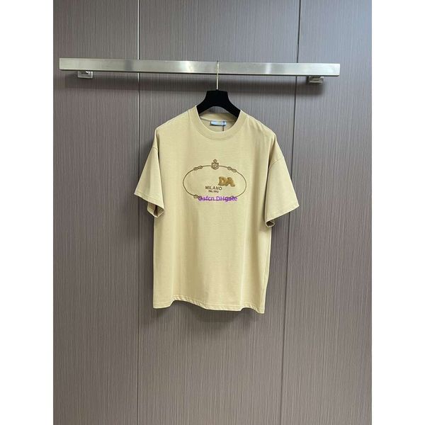 Camiseta de grife de luxo camiseta italiana camiseta pura algodão puro letra de camiseta extra grande camiseta impressa de dentes de dentes de dentes logotipo bordado com manga curta de manga curta 3145