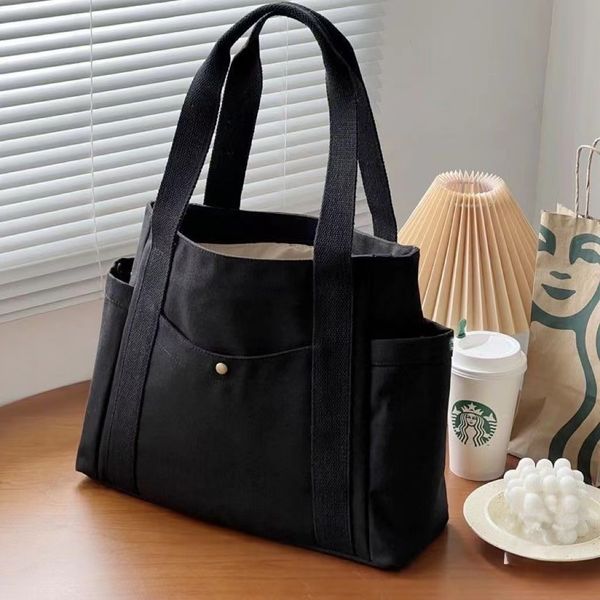 Borsa di design a caldo TOTE BAM TOTE BASS CANVAS PER LAVORO PROPRINGO DI PROPRIETÀ COLLEGIO COLLEGE OUTFICIO STUDENTE BAGNO DI SCHEDA RIUSIBILI SACCHE RIUSABILI