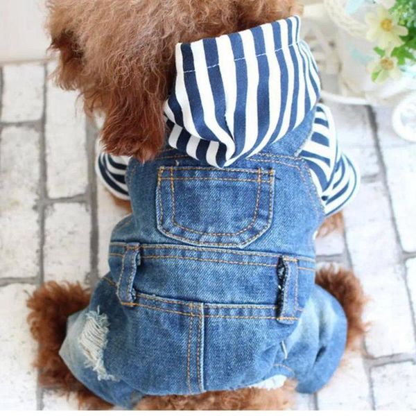 Vestuário de cachorro azul jeans macio jeans roupas de camisa de estimação para cães pequenos