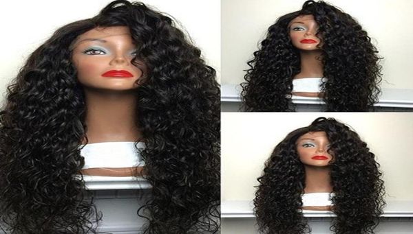 Alta qualidade resistente ao calor Japão Japan Fiber Long Water Water Wave Wigs Synthetic Lace Front com cabelos para bebês para BLA7964179