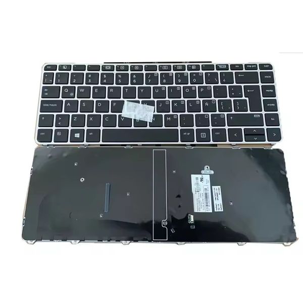 Novo teclado de língua latina layout LA com moldura de prata para HP ZBook 14U G4
