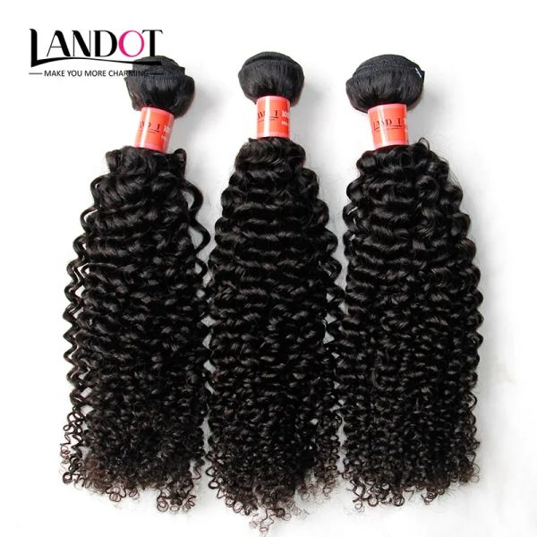 Schoß 3pcs Lot 830 -Zoll Brasilian Kinky Curly Virgin Hair Grade 7A unverarbeitetes brasilianisches menschliches Haar Webbündel Natural Black Extensio