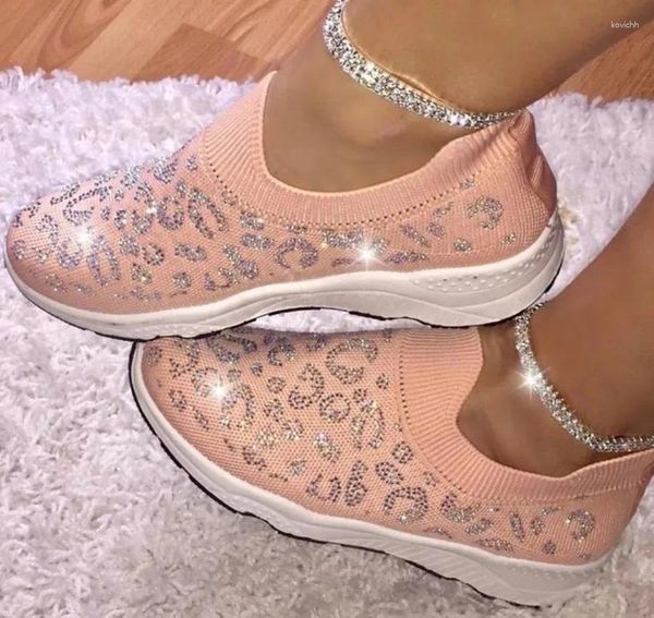 Scarpe per il fitness Donne Donne Flat Bling Sneaker Spring Mesh Vulcanizzato femmina Lace Up Ladies Platform Comfort Casual Plus Size Fashion