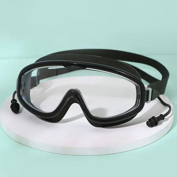 ANTIFOG View View Scuba Diving Swimming Glasses para óculos de natação para jovens adultos com tampões para os ouvidos 240409