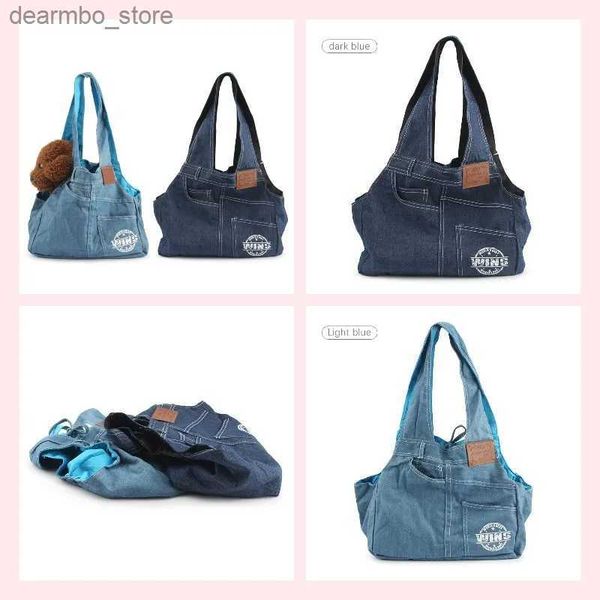 Собачья носитель Mini Do Carry Bas Denim Travel Plound Ba для Puppy Cat Pet Tarriers Dos Ba L49