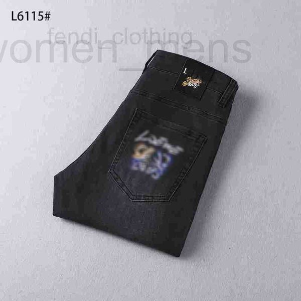 Männer Jeans Designer Designer Lowwe Frühling/Sommer Schwarz Qualität Stoff koreanische Ausgabe Slim Fit Mode hübsche trendige vielseitige Hosen Großer asiatischer Größe 29-42 UXXP