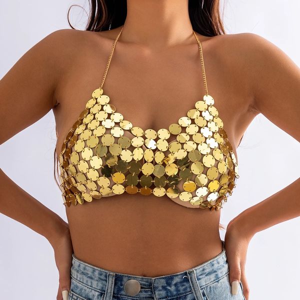 Ingesightz sexy Plastik -Pailletten -Dessous -Bra -Brustkette für Frauen Sommer Bikini Boho Festival Körper Schmuck Y2K Accessoires 240409