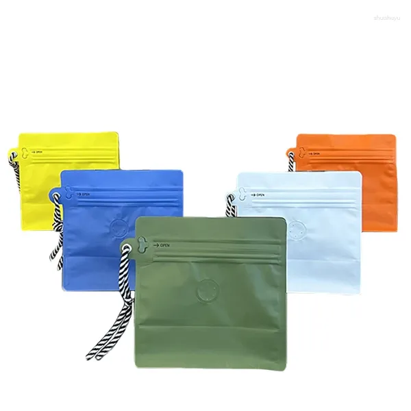 Bolsas de armazenamento 50pcs sacola de pé para grãos de café com corda de chá universa