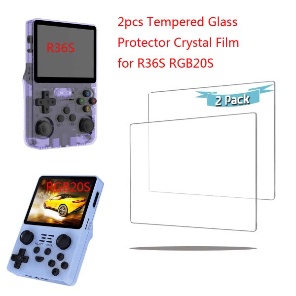 Player 2pcs/Box Temped Glass Protector Crystal Film per R36S R36S RGB20S Game Console da 3,5 pollici di videogiochi retrò console più recente