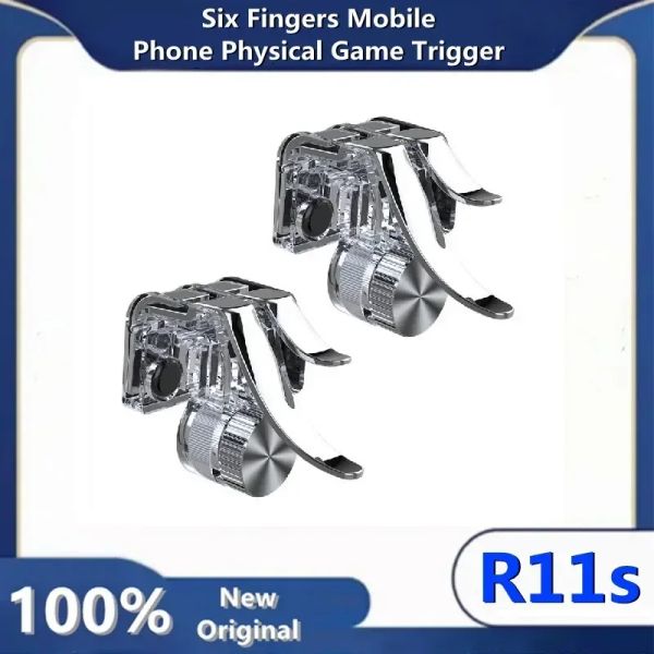 Мыши 2pcs ABS Six Finger Mobile Phone Trigger Trigger R11s для Pubg Aim