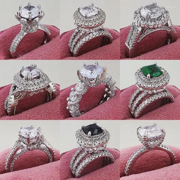 Anelli per matrimoni 2024 Anello matrimoniale del designer di colori d'argento di lusso retrò anello matrimoniale per le donne offuscano gioielli raffinati gratuiti R6176