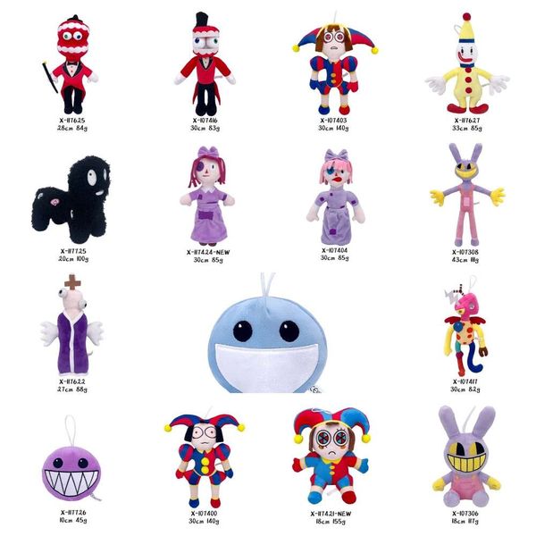 2024 Novo estilo 10-45cm The Amazing Digital Circus Anime Plush Doll Joker Magian Theatre Rabbit Toys para crianças Presentes