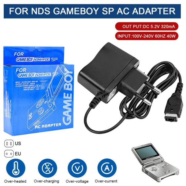 Alto -falantes Novos 5.2V Home Wall Travel Charger CA Adaptador para Nintend DS NDS GBA SP Gameboy Avanço SP SPORTE DE PODERAÇÃO CABE