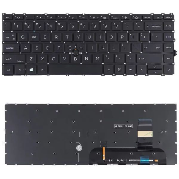 Neue US -Versionstastatur mit Zeigung für HP Elitebook 840 G7 G8 745 G7 NO BACKT LIGN LIG