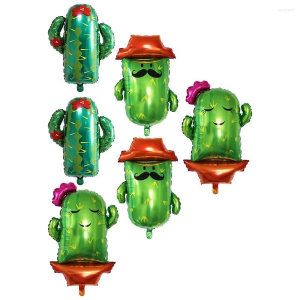 Decoração de festa 6 pcs cactus decoração tortilhas decorações temáticas mexicanas Balões de casamento arqui -pêssego e aniversário rosa