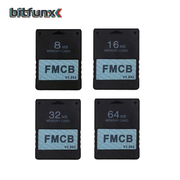 Alto -falantes Bitfunx 8MB 16MB 32MB 64MB V1.953 MCBOOT FMCB FMCB CARTÃO DE MEMÓRIA OPPL para PS2 Console de gordura