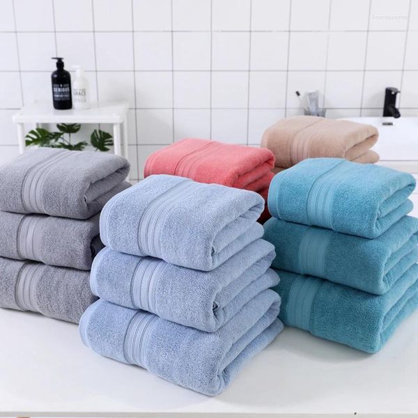 Handtuch 3pcs große Badetheets Baumwollsets Weiche dicke absorbierende Schnelltrocknung großer Strandtücher Reinigungsabdeckung