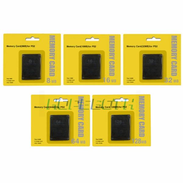 Cartas 10pcs para PS2 Memória Memória de Memória de 128 MB Cartões de expansão adequados cartão de memória Micro SD para Sony PlayStation PS2 Black Memory Card Card