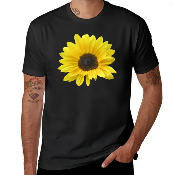 Tampo masculino Tampo de girassol Flor Flor Floral Camiseta de anime Camise