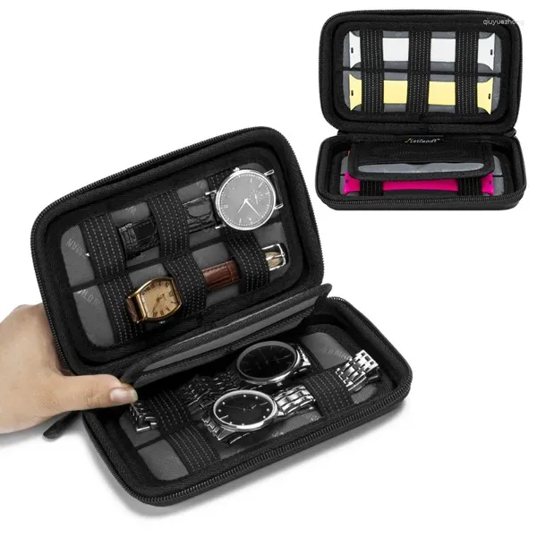 Смотреть коробки Eva Luxury Box Organizer Shock -Resean Black Storage Small Travel Portable Watch Case Waterprome