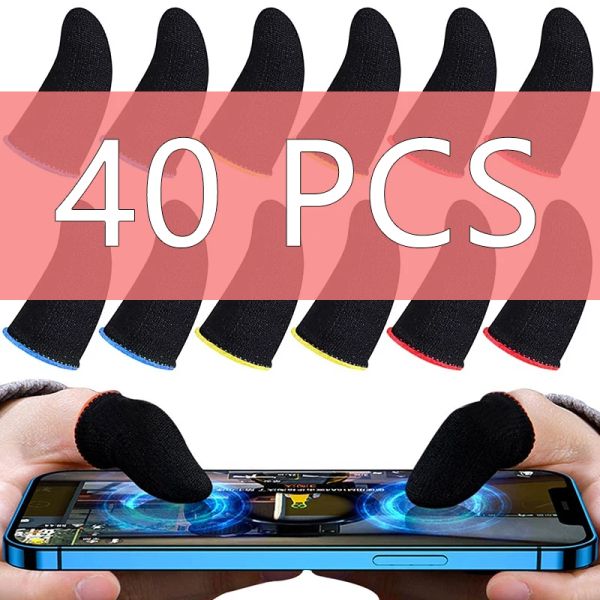 Apertos 20pcs 40pcs pontas de ponta para jogo PUBG Mobile Anti Slip Finger Game Game Controller Dyding Sleeve para Touch Screen Mobile Gaming