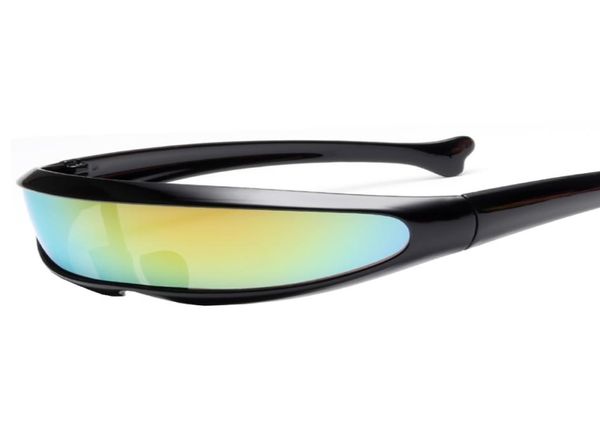 Futuristische schmale Cyclops Sonnenbrille Cosplay Farbbrillen Mode Brillen Brillen für Party Party Masken1100166