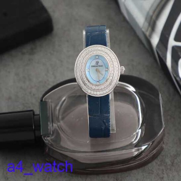 Moda AP Wrist Watch 67395BC Placa azul clara de Womens Original Diamante original 18K Gold Gold Gartz Ladies Watch