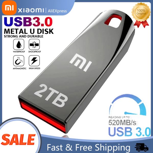 Adaptör Yüksek Hızlı USB 3.0 Xiaomi U Disk Flash Drive 2 TB Taşınabilir Kalem Sürücüsü SSD Dizüstü Bilgisayar için Toptan Satış 1 TB 512GB Telefon için Büyük Kapasite