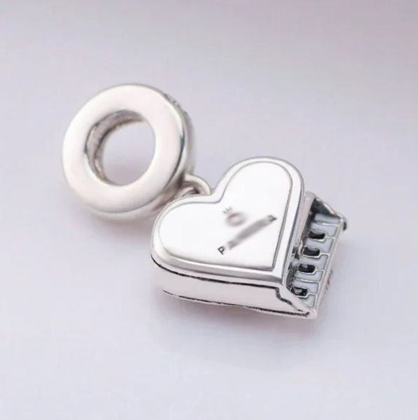 Ciondolo a forma di cuore di pianoforte a pianoforte 925 ciondolo in argento sterling adatto a perle di fascino gioielli braccialetti 7999101c01 ciondolo regalo di moda