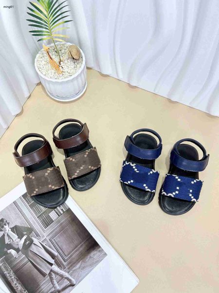 Marke Baby Sandals Logo Druck Kinder Schuhe Kosten Preis Größe 26-35 einschließlich Box Sommer Minimalist Design Girls Jungen Pantoffeln 24APRIL