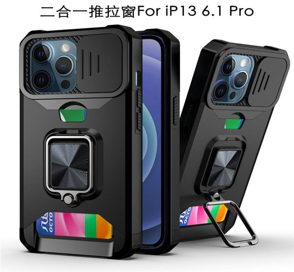 Per iPhone 13 Pro Max Slide Slide Camera Protection Case di slot per iPhone 12 Mini 11 Pro XR 7 8 Copertina di supporto per anelli shock -shock1614470