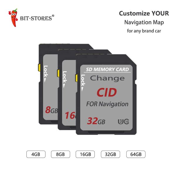 Schede schede di memoria OEM/ODM 32 GB Card da 128 GB 8 GB 16 GB CID ALTA VELOCITÀ CID Mappa GPS Mappa SD SD Scheda di memoria CID personalizzata SD