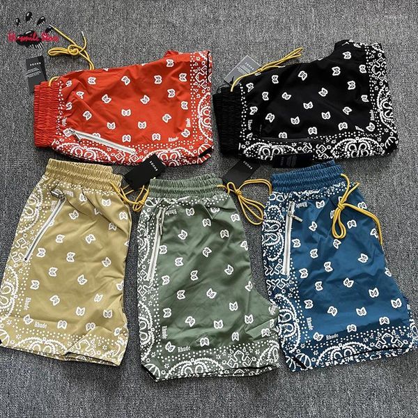 Shorts masculinos Hip Hop laranja vermelha verde cáqui azul agreiras calças de verão praia casual dentro de malha homem mulher woman caju flor