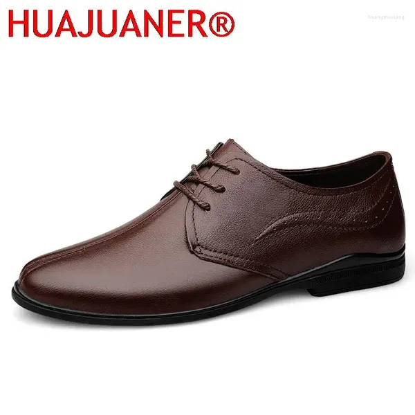 Lässige Schuhe echte Ledermänner Oxfords weiche Kuh Herren Moccasins Mann Geschäfte formelles Kleid Männliche Schuhe Schwarz schwarz