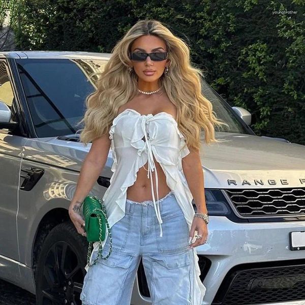 Frauen Tanks Gyaru Japaner 2000er Jahre Style Y2K Kleidung Vestidos Coquette Dark Women Clothing 2024 Ankunft Accessoires Crop Top Trashy Summer