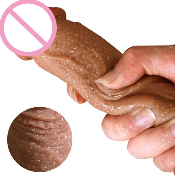 Brinquedos adultos e sexy adultos 7/8 polegadas enormes vibrões realistas grandes pênis de silicone dong com o copo de sucção para mulheres masturbação masculina shop de pau