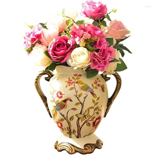 Vazolar Avrupa kırsal seramik vazo oturma odası sundurma yemek masası çay tv şarap dolabı çiçek dekorasyon