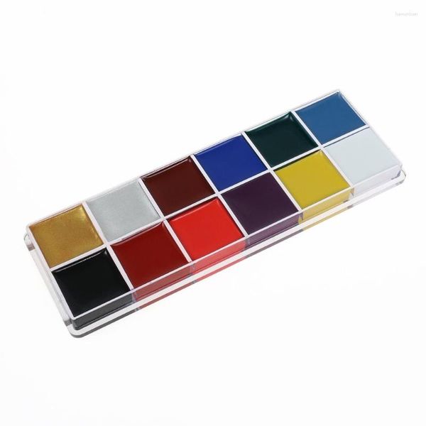 Temporäre Tätowierungen Make -up 12 Farbe Gesicht Körperfarbe Ölmalerei Kunst Halloween Schmink Palette Pigment Party Kostüm Kleid Schönheit Werkzeuge