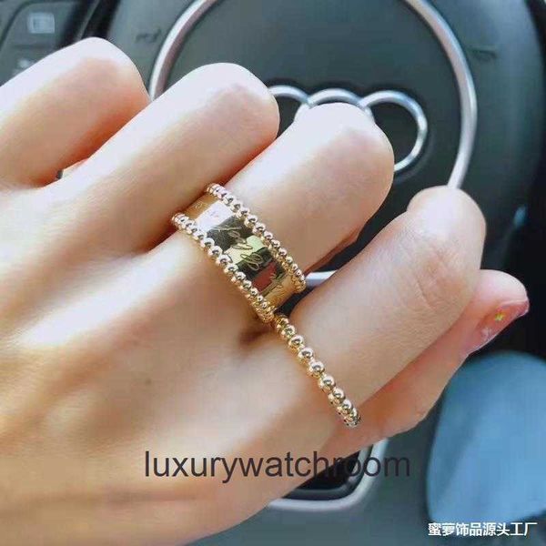 Anelli di gioielli di fascia alta per Vancleff Womens Creative Design Sense per tallone rotondo con anello anello anello e anello con anello con anello per donna anello anello anello originale 1: 1 con logo
