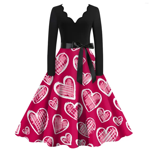 Gelegenheitskleiderinnen und modische Valentinstags-Vintage-Kleid für die Fenmale Elegante Party Valentinstag Valentinstag