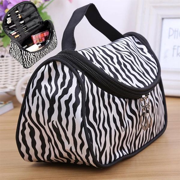 Bolsas de armazenamento Viajar zebra saco de cosméticos maquiagem à prova d'água feminino de pacote de higienes de organizador de higiene