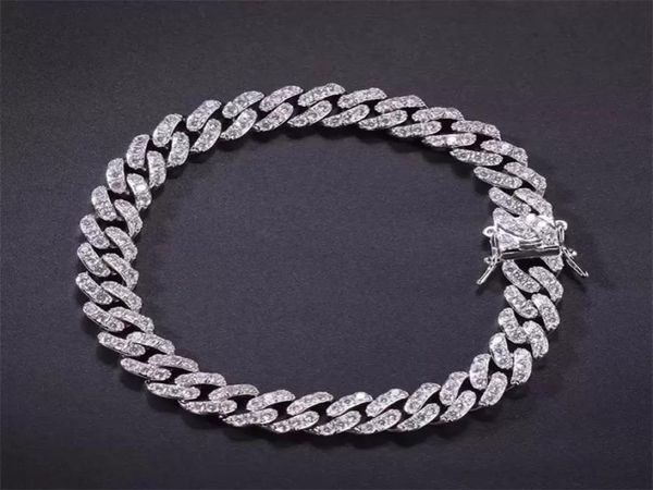 Neu angekommenes Hip Hop -Fuß -Schmuck -Knöchelarmband für Frauen Gelbgold Cuban Link Chain Rebbon Ankettchenarmband Barfuß 507 T8845657