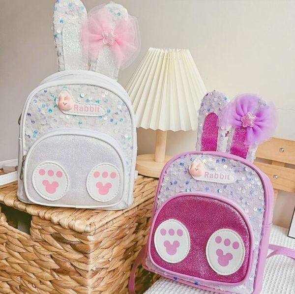 Zaino per bambini PU con studenti alla moda glitter per bambini borse a tracolla di alta qualità impermeabili