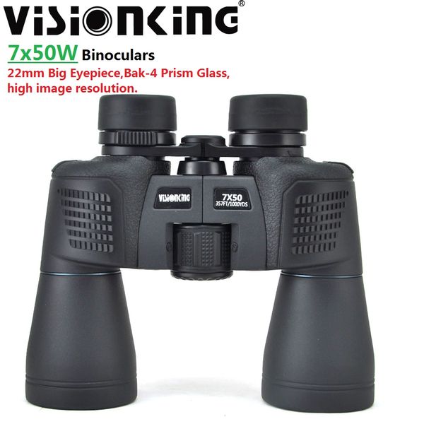 VisionKing 7x50 HD Big Eyepieces Fernglas Langstrecken Professional FMC Prismaticos Bak4 Birdwatching Camping Tourismus Porro Teleskop