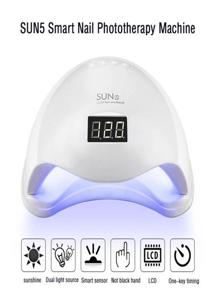 SUN5 48W LED LED UV LED PARA Lâmpada de lâmpada de cura em gel de gel Rápida com sensor automático Manicure Salon Tool7505429